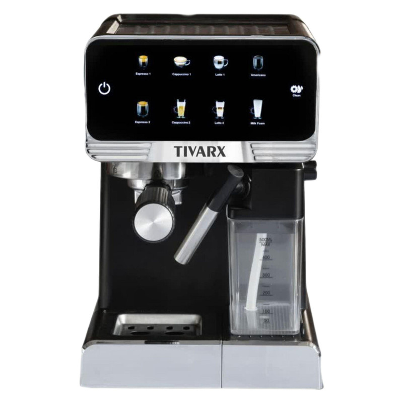 اسپرسوساز 1250 میلی‌لیتری تیوارکس مدل TX-7477، مناسب تهیه اسپرسو، کافه لاته، موکا، کاپوچینو، ماکیاتو، ریسترتو، لانگو، آمریکانو، کافه اوله و فلت وایت، دارای 1 عدد نازل قهوه، حالت آماده به کار، سیستم گرم کردن فنجان، سینی چکه گیر، مکانیزم نظافت خودکار