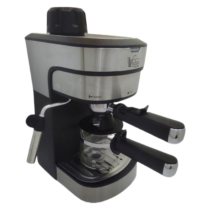 اسپرسوساز ویداس مدل VIR-2342، مناسب تهیه اسپرسو و کاپوچینو، دارای ۱ عدد نازل قهوه، سینی چکه‌گیر