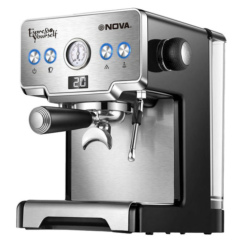 اسپرسوساز 1700 میلیلیتری نوا مدل NOVA NCM-128EXPS، مناسب تهیه اسپرسو، کافه لاته، موکا، کاپوچینو و ماکیاتو، دارای 1 عدد نازل قهوه، سیستم گرم کردن فنجان
